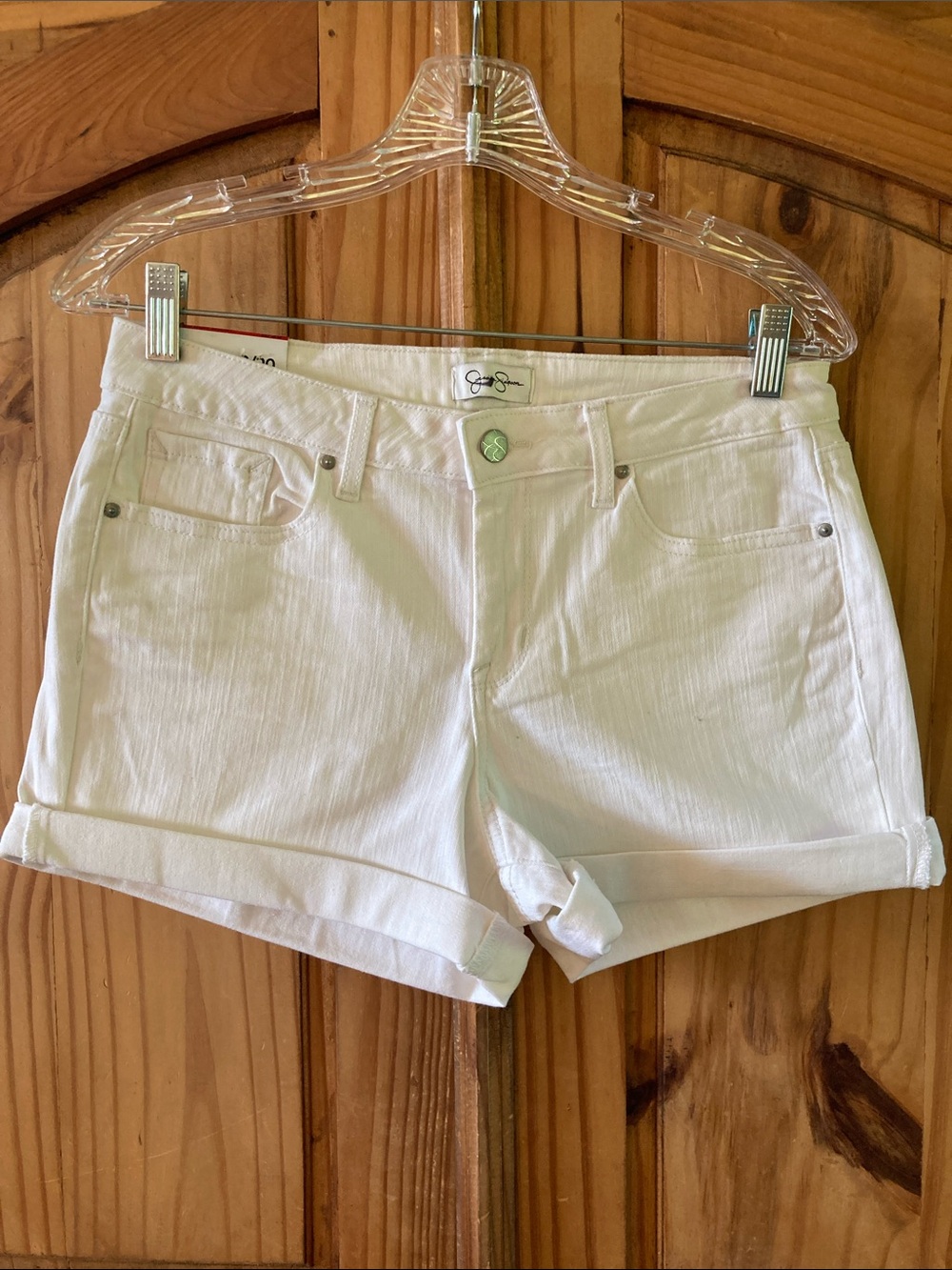 Women's Jessica Simpson Rolled Cuff White Jean shorts size 8 - NWT